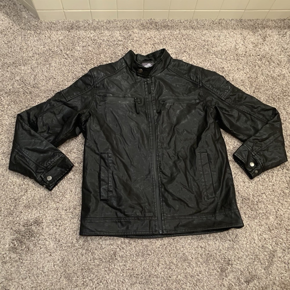 Faux Leather Jacket Women's Size Medium‎ Black